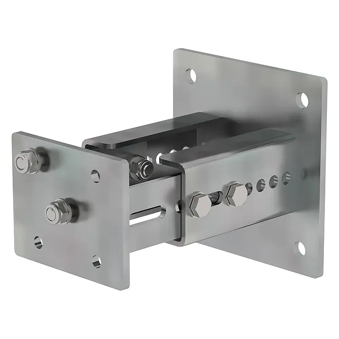Munk Mehrzweckleiter Distanzsegment Stahl verzinkt - Stahl - Verstellbare silberfarbene Metallhalterung mit Schrauben und Muttern zur sicheren Befestigung.
