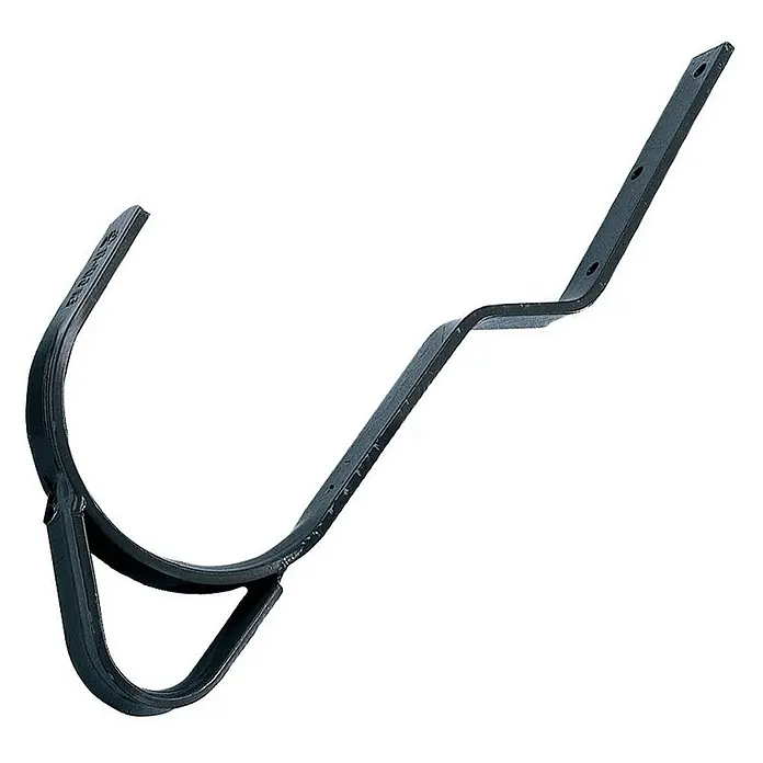 Munk Dachleiter Dachhaken für Pfannen und Falzziegel anthrazitgrau -  - Schwarzer U-förmiger Dachrinnenhalter mit abgewinkeltem, gelochtem Befestigungsarm.