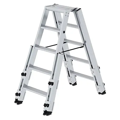 Munk  Stehleiter Stufen- Stehleiter treppengängig beidseitig begehbar 2x5 Stufen