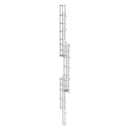 Munk  Anlegeleiter ortsfeste Steigleitern Aluminium eloxiert, 16,80m SH PG2