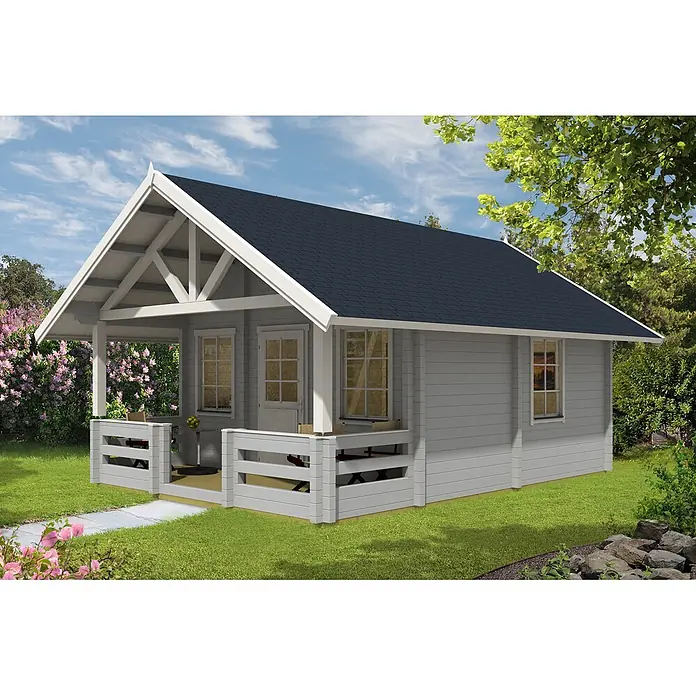 Alpholz Gartenhaus Lillehammer - Außenmaß inkl. Dachüberstand (B x T): 553 x 746 cm, Holz, Naturbelassen