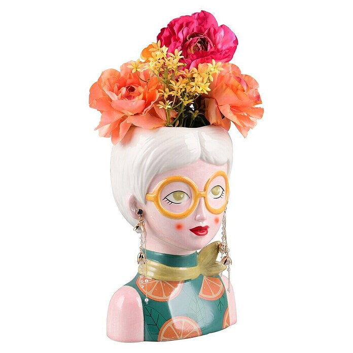 Vase Annika (L x B x H: 13,5 x 16 x 23,2 cm, Keramik, Mehrfarbig) | BAUHAUS