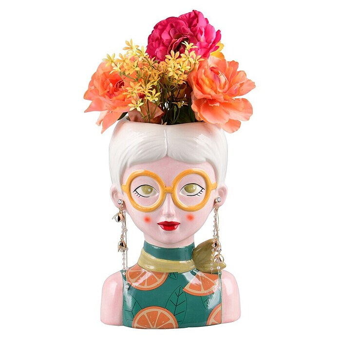 Vase Annika (L x B x H: 13,5 x 16 x 23,2 cm, Keramik, Mehrfarbig) | BAUHAUS