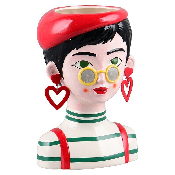 Vase Marga (L x B x H: 13,5 x 16 x 23,2 cm, Keramik, Mehrfarbig) | BAUHAUS