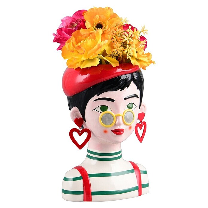 Vase Marga (L x B x H: 13,5 x 16 x 23,2 cm, Keramik, Mehrfarbig) | BAUHAUS