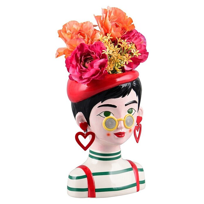 Vase Marga (L x B x H: 13,5 x 16 x 23,2 cm, Keramik, Mehrfarbig) | BAUHAUS