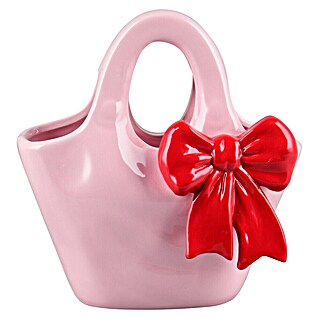 Vase Bow (L x B x H: 12 x 20 x 20,5 cm, Keramik, Pastellrosa)