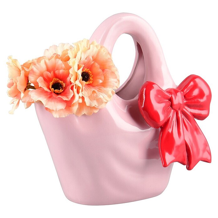 Vase Bow (L x B x H: 12 x 20 x 20,5 cm, Keramik, Pastellrosa) | BAUHAUS