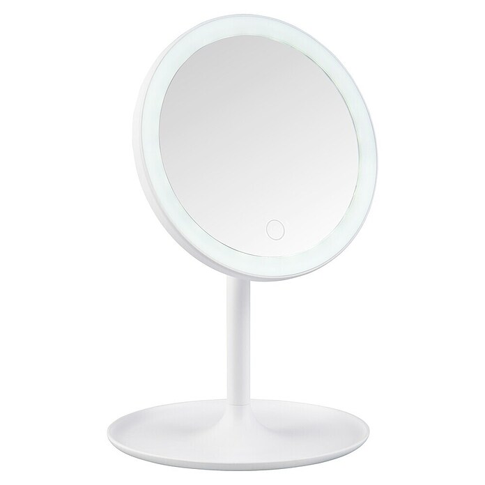 LED-Lichtspiegel rund Lilia (B x H: 18 x 28,5 cm, Weiß) | BAUHAUS