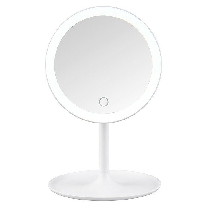LED-Lichtspiegel rund Lilia (B x H: 18 x 28,5 cm, Weiß) | BAUHAUS