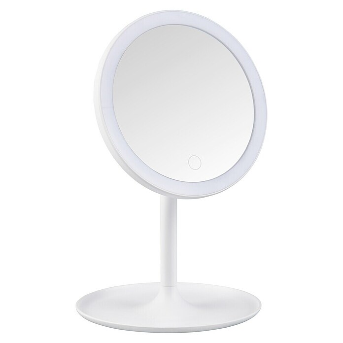 LED-Lichtspiegel rund Lilia (B x H: 18 x 28,5 cm, Weiß) | BAUHAUS