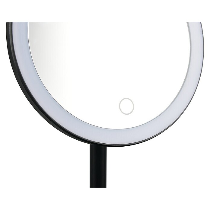 LED-Lichtspiegel rund Lilia (B x H: 18 x 28,5 cm, Schwarz) | BAUHAUS