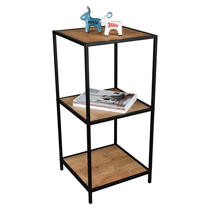 Beistelltisch Feline (L x B: 400 x 400 mm, Artisan/Schwarz, Material Gestell/Unterbau: Metall) | BAUHAUS