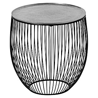 Beistelltisch Rina (Ø x H: 43 cm x 42 mm, Silber/Scharz)