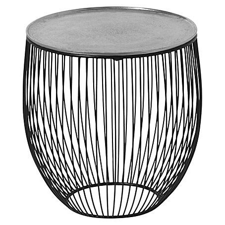 Beistelltisch Rina (Ø x H: 43 cm x 42 mm, Silber/Scharz)