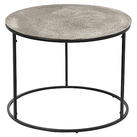 Beistelltisch Patty (Ø x H: 60 x 46 cm, Silber/Schwarz)