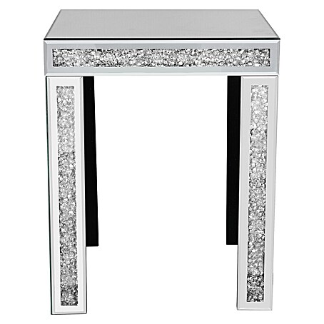 Beistelltisch Glitty (L x B x H: 40 x 40 x 50 cm, Grau/Silber)