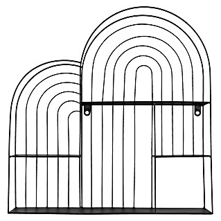 Wandregal Ivanka (L x B x H: 54 x 55 x 11 cm, Schwarz, Metall)