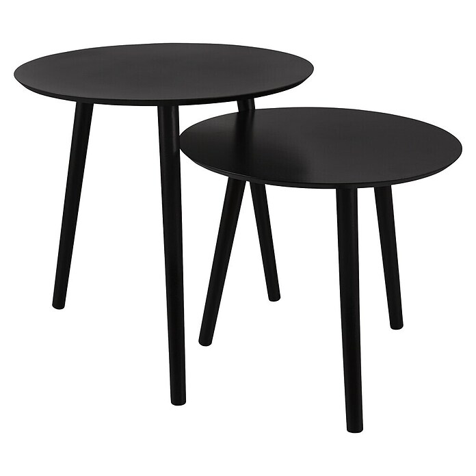 Beistelltisch-Set Vilana (Durchmesser: 50 cm, Schwarz) | BAUHAUS