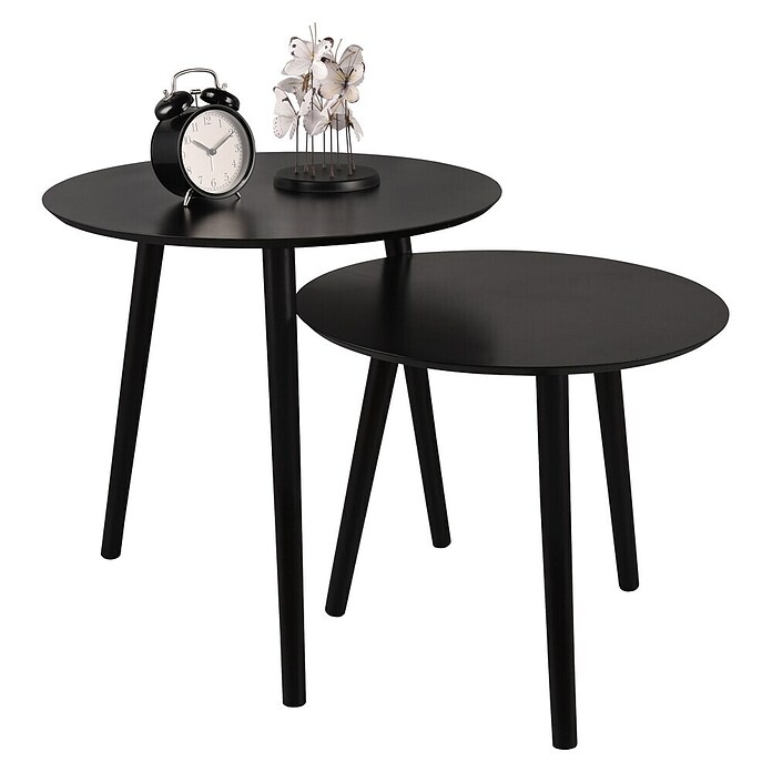 Beistelltisch-Set Vilana (Durchmesser: 50 cm, Schwarz) | BAUHAUS