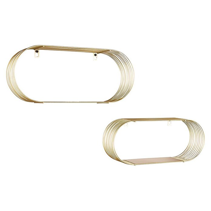 Wandregal-Set Joyce (H x B x T: 18 x 43 x 10 cm, Gold) | BAUHAUS