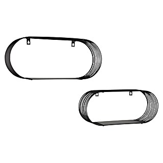 Wandregal-Set Joyce (H x B x T: 18 x 43 x 10 cm, Schwarz)
