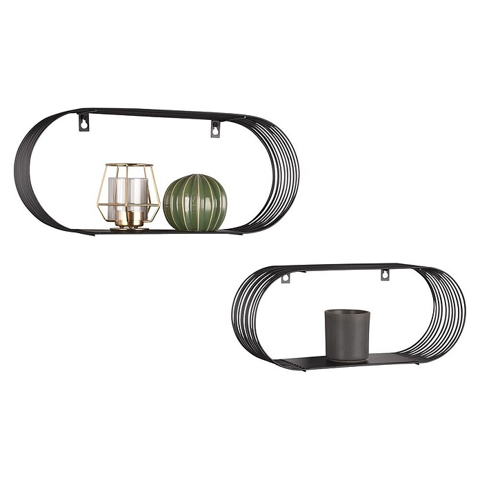 Wandregal-Set Joyce (H x B x T: 18 x 43 x 10 cm, Schwarz) | BAUHAUS