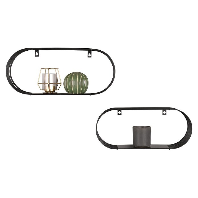 Wandregal-Set Joyce (H x B x T: 18 x 43 x 10 cm, Schwarz) | BAUHAUS