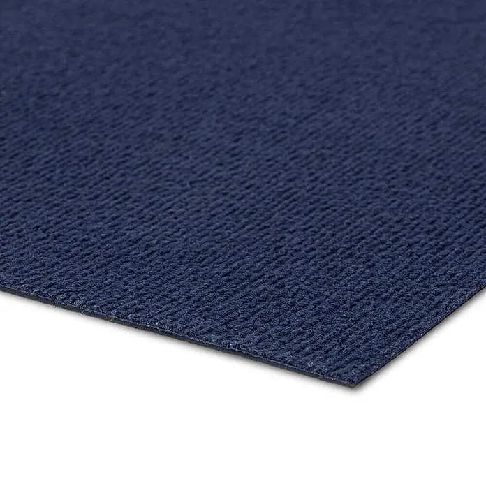 Floordirekt Teppichboden Meterware Sintra - für Messe & Events - Dunkelblau - 200 x 200 cm - Breite: 200 cm, Flachgewebe, Polypropylen, Dunkelblau - Dunkelblaue gerippte Matte.