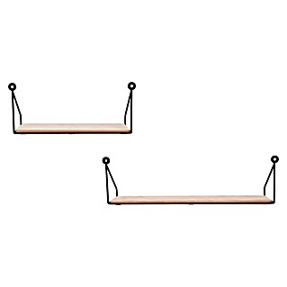 Wandregal-Set Dana (L x B x H: 11 x 45 x 13 cm, Schwarz/Braun)