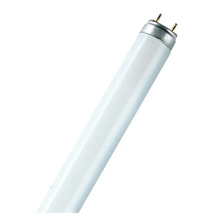 Osram Tubo fluorescente Fluora - Largo: 90 cm, Blanco neutro, 30 W, 1.000 lm, G13 - Imagen de un tubo fluorescente lineal con dos pines en un extremo.