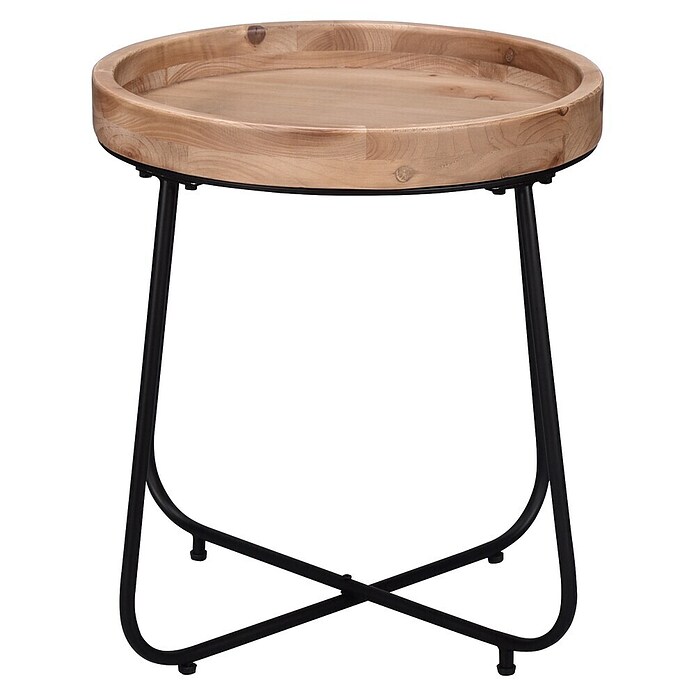 Beistelltisch Jette (Ø x H: 52 x 48 cm, Schwarz/Braun) | BAUHAUS