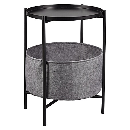 Beistelltisch Suana (Ø x H: 45 x 61 cm, Schwarz/Grau)