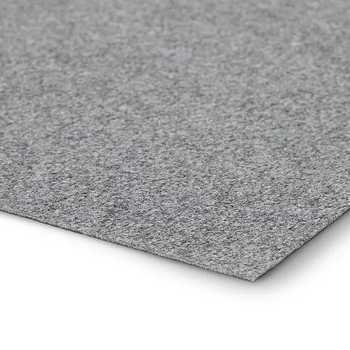 Floordirekt Teppichboden Meterware Sintra - für Messe & Events - Grau meliert - 100 x 350 cm - Breite: 100 cm, Flachgewebe, Polypropylen, Grau meliert - Graue Filzstoffplatte mit sichtbarer Textur.
