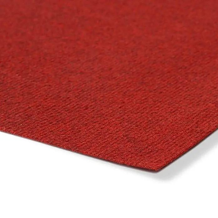Floordirekt Teppichboden Meterware Sintra - für Messe & Events - Rot meliert - 100 x 400 cm - Breite: 100 cm, Flachgewebe, Polypropylen, Rot meliert - Rote Filzplatte mit dezenter diagonaler Textur.