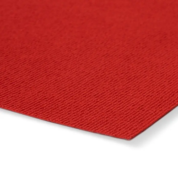 Floordirekt Teppichboden Meterware Sintra - für Messe & Events - Rot - 100 x 150 cm - Breite: 100 cm, Flachgewebe, Polypropylen, Rot - Rotes geriffeltes Blatt mit diagonalen Rillen.