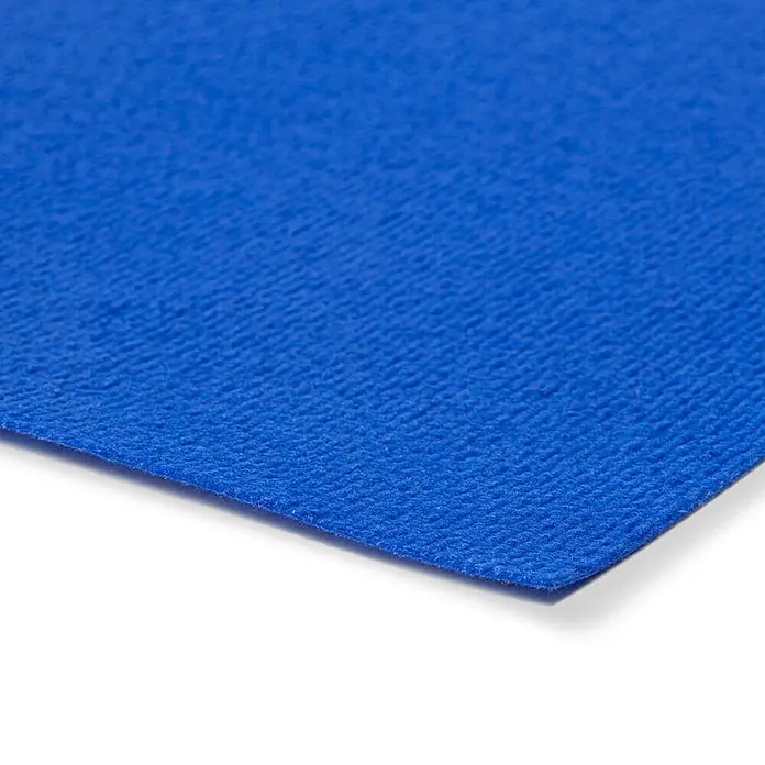 Floordirekt Teppichboden Meterware Sintra - für Messe & Events - Royalblau - 100 x 300 cm - Breite: 100 cm, Flachgewebe, Polypropylen, Royalblau - Blaues, strukturiertes Blatt mit sichtbarer gekräuselter Oberfläche.