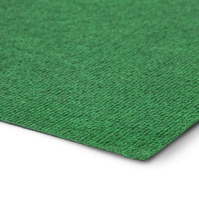 Floordirekt Teppichboden Meterware Sintra - für Messe & Events - Dunkelgrün - 100 x 250 cm - Breite: 100 cm, Flachgewebe, Polypropylen, Dunkelgrün - Grüne gerippte Matte mit texturierter Oberfläche.