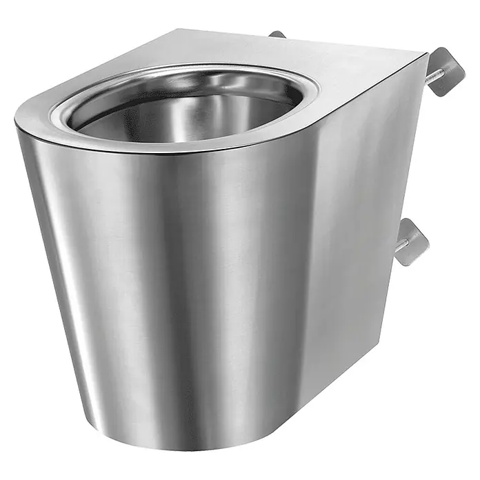 Delabie Stand-WC Delabie WC S21 P TC bodenst. Anschl. von hinten Edst. 1.4301 sat -  - Edelstahl-Wand-WC. Robustes und hygienisches Design.