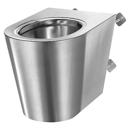 Delabie  Stand-WC Delabie WC S21 P TC bodenst. Anschl. von hinten Edst. 1.4301 sat