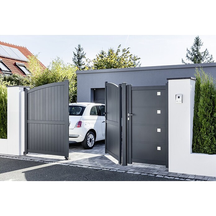 Soncost Gartentor CL06 (Aluminium, Strukturiert, Maße B x H: 300 x 180/200/180 cm)