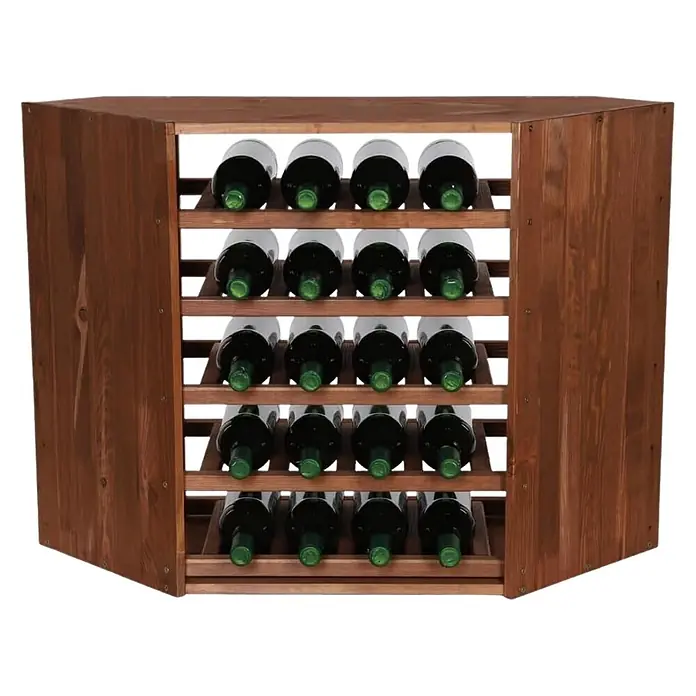 Proregal Flaschenregal Modulares Weinregal VINCELLAR MOD für 18 Flaschen - Holz - Braunes Eckweinregal aus Holz für 20 Weinflaschen.