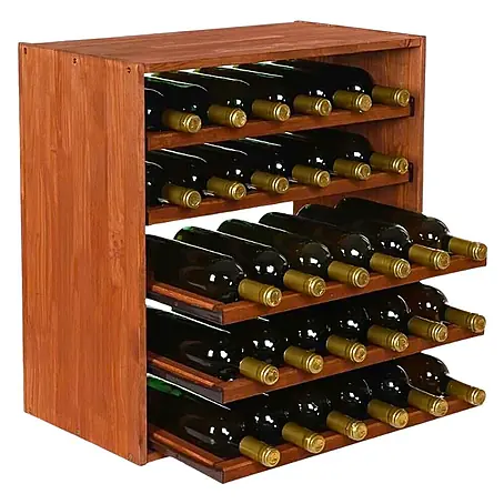 Proregal  Flaschenregal Modulares Weinregal ELSASS 60x60x30cm Auszug Modul für 30 Flaschen Braun