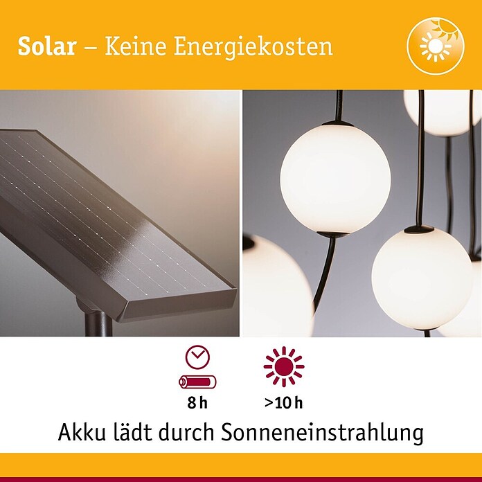 Paulmann Erweiterungs-Set Lichterkette Taina (Schwarz, Länge: 1,71 m, Anzahl Leuchtmittel: 3 Stk., Warmweiß) | BAUHAUS