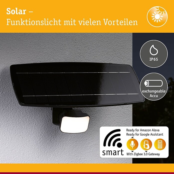 Paulmann LED-Strahler Flotas (3 000 K, L x B x H: 36,1 x 19,5 x 19,4 cm, IP65, Smarte Steuerung) | BAUHAUS