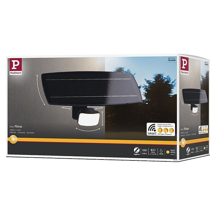 Paulmann LED-Strahler Flotas (3 000 K, L x B x H: 36,1 x 19,5 x 19,4 cm, IP65, Smarte Steuerung) | BAUHAUS