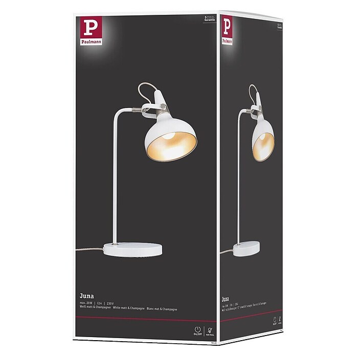 Paulmann Tischleuchte juna (230 V, L x B x H: 25,5 x 18 x 51 cm, E14) | BAUHAUS