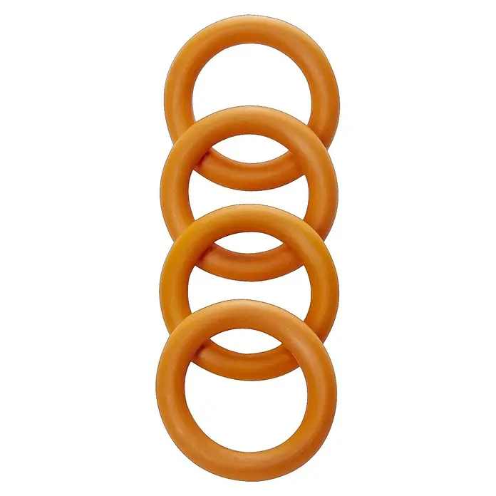 Fiskars Dichtring-Set für Sprühpistole - 4 Stk. - Vier orangefarbene, ineinandergreifende Ringe bilden eine Kette.