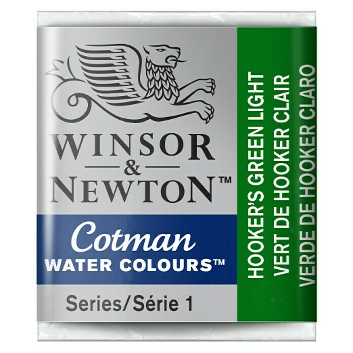 Winsor & Newton Cotman AquarellfarbeHookersgrün hell, Topf Front View