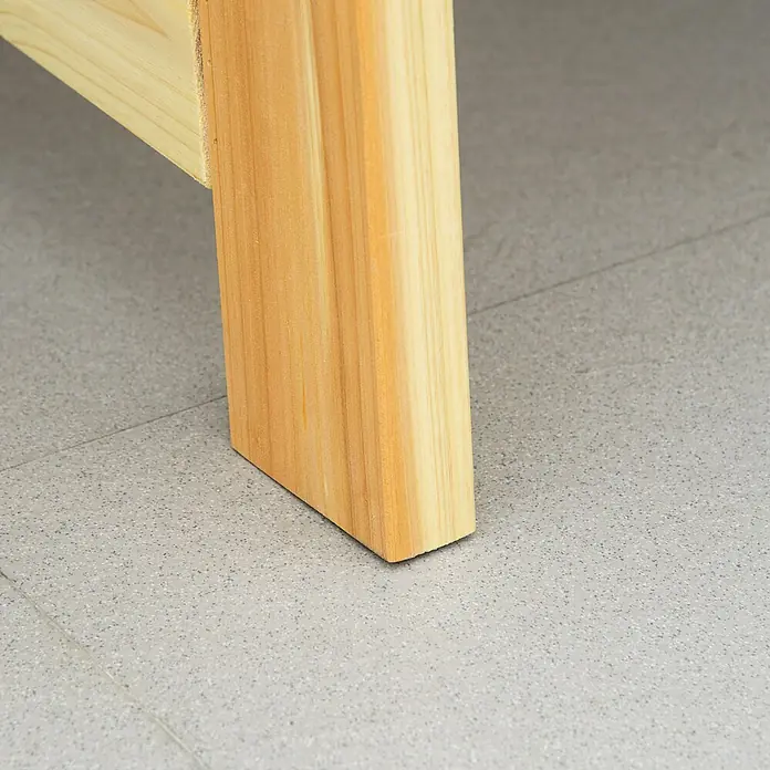Outsunny Gartenbank - B x T x H: 56 x 56 x 80 cm, Kieferholz, Naturholz - Helles Holzmöbelbein.